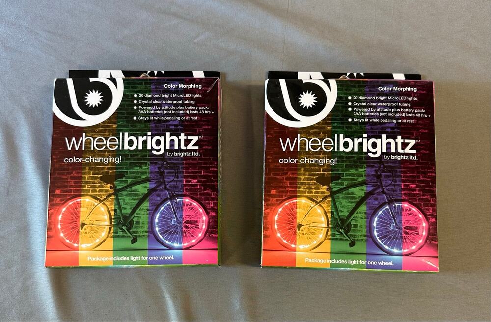 New* WheelBrightz Color Changing Bicycle Lights 20 Bright Microleds Set of 2
